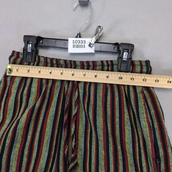 Earthbound Trading Co Striped Cotton Pants Women's S Nepal Elastic Waist Hippie - Picture 3 of 10